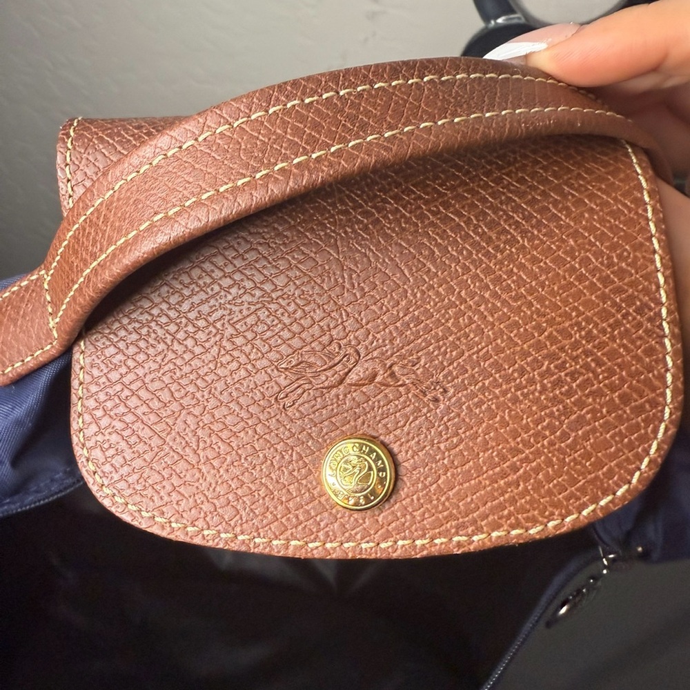 Longchamp Brown and Blue Bag